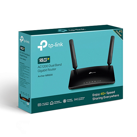 4G LTE Wi-Fi AC Dual Band Router TP-LINK, "Archer MR600", 1167Mbps, 3xGbit ports, 2xDetachable Ant