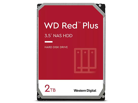 3.5" HDD  2.0TB-SATA -128MB  Western Digital "Red Plus (WD20EFZX)", NAS, CMR