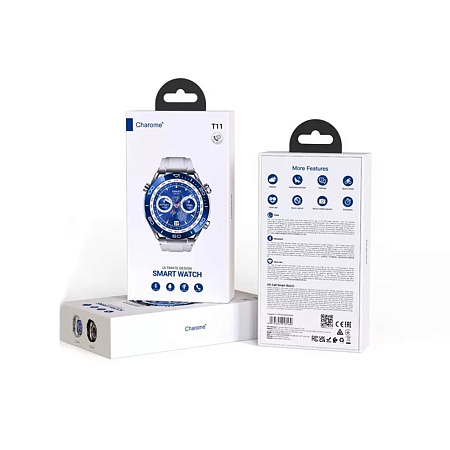 Charome Smart Watch HD Call T11 Amoled Display, Silver
