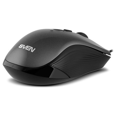 Mouse SVEN RX-520S, 800-3200 dpi, 6 buttons, Ambidextrous, Silent, 83g., 1.5m, USB, Gray