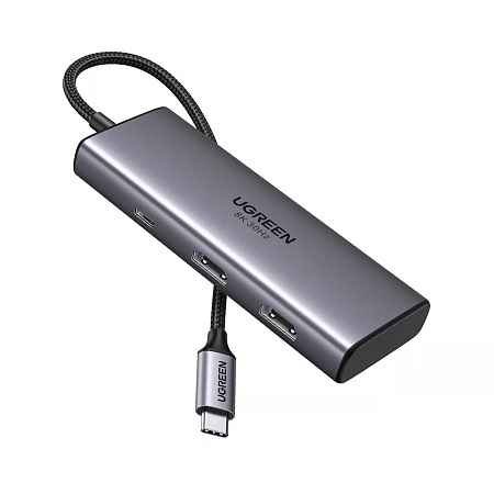 UGREEN Docking Station 6in1 USB-C to 2*HDMI 8K@30Hz + 2*USB-A3.0 + 1*USB-C3.0 + PD 100W | CM498, Gray UGREEN Docking Station 6in1 USB-C to 2*HDMI 8K@30Hz + 2*USB-A3.0 + 1*USB-C3.0 + PD 100W | CM498, Gray