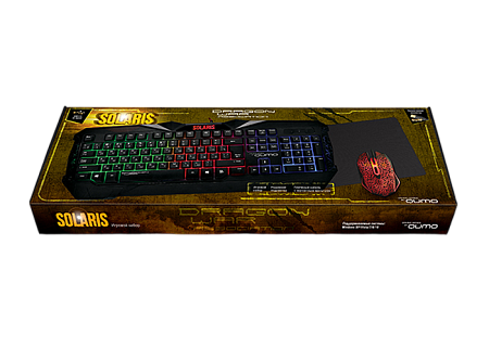 Клавиатура, мышь и коврик для мыши QUMO Solaris, Проводное, Чёрный Клавиатура, мышь и коврик для мыши QUMO Solaris, Проводное, Чёрный