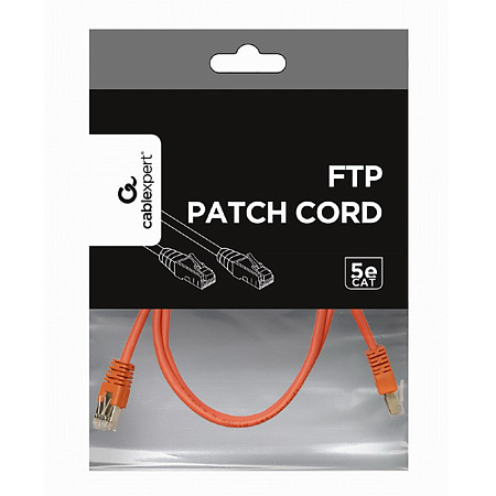  1 m, FTP Patch Cord  Red, PP22-1M/R, Cat.5E, Cablexpert, molded strain relief 50u" plugs