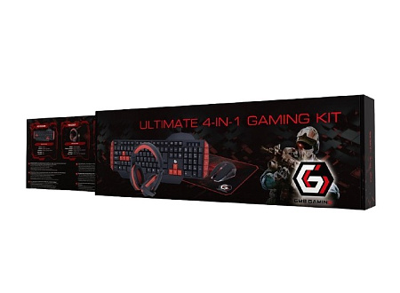 Gaming Keyboard & Mouse & Mouse Pad & Headset Gembird GGS-UMG4-02, US Layout, USB/3.5mm 