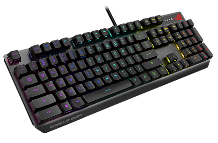 Gaming Keyboard Asus Strix Scope RX, Mechanical, RX Red Optica SW, RGB, PBT, IP57, USB Passthrough, 