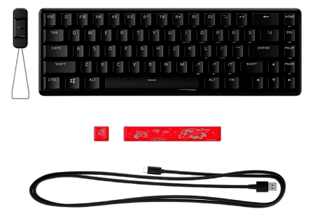 Gaming Keyboard HyperX Alloy Origins 65, Mechanical, 65% form factor, Linear SW, PBT keycaps, Alumin