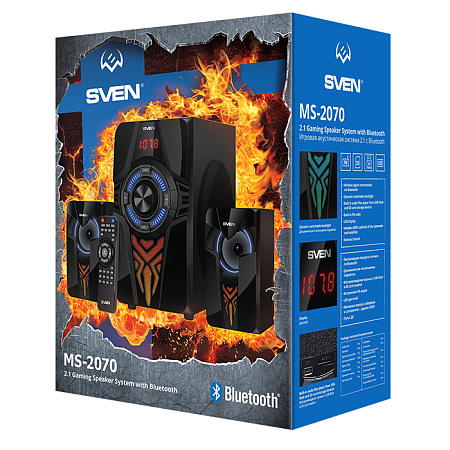 Speakers SVEN "MS-2070" SD-card, USB, FM, remote control, Bluetooth, Black, 60w/30w + 2x15w/2.1