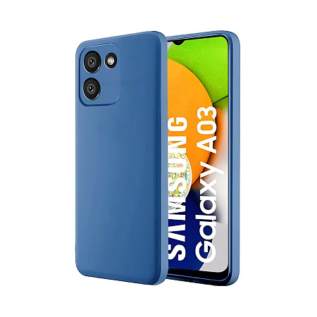 Helmet Case Liquid Silicone Samsung A03, Blue Helmet Case Liquid Silicone Samsung A03, Blue