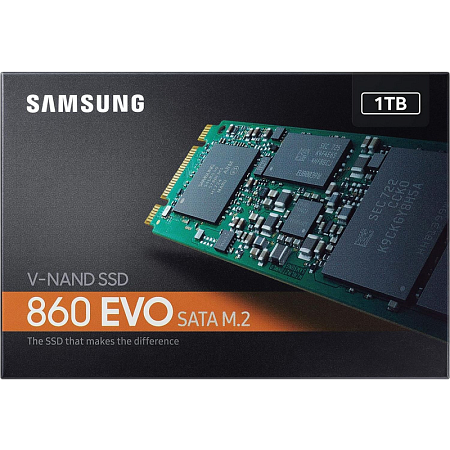 .M.2 SATA SSD 1.0TB Samsung 860 EVO "MZ-N6E1T0BW" [R/W:550/520MB/s, 97 IOPS, MJX, V-NAND 3bit MLC]