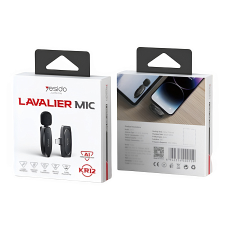 Yesido Digital Single Wireless Microphone (Lightning) KR12, Black