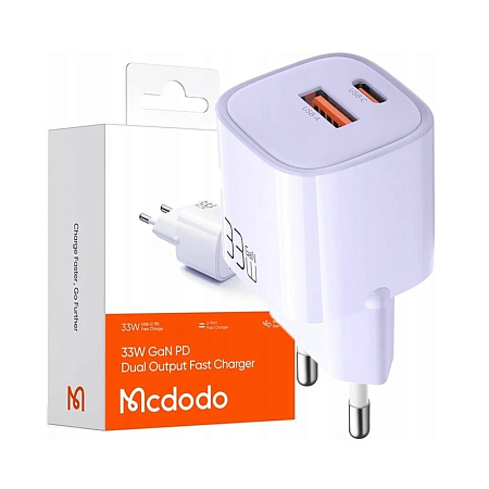 Mcdodo Wall Charger Nano Series 1*USB-A+1*Type-C 3A 33W, Purple
