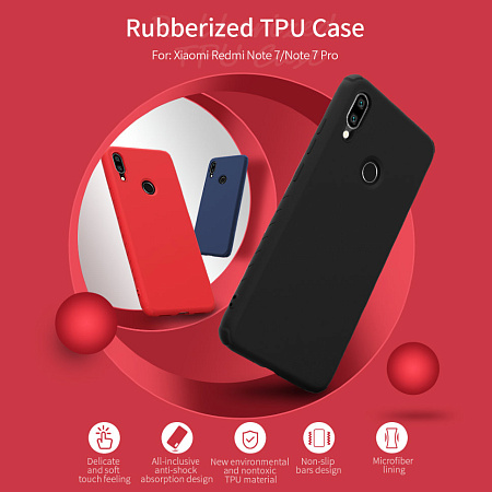 Nillkin Xiaomi Redmi Note 7, Rubber-wrapped Protective Case, iphone, xiaomi, samsung, oppo, чехол, стекло