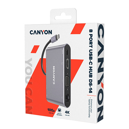 USB-концентратор Canyon DS-14, Серый
