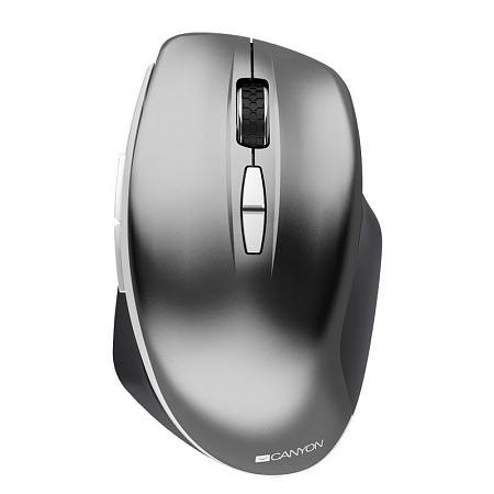 Wireless Mouse Canyon MW-21, Optical, 800-1600dpi, 7 buttons, Ergonomic, Blue LED, 1xAA, Gray
