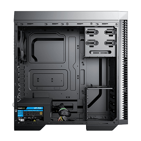 Case ATX GAMEMAX Dark Silent, w/o PSU, 0,5mm, 5x120mm, PWM Hub, Sound deadening foam, Dust Filter, 1