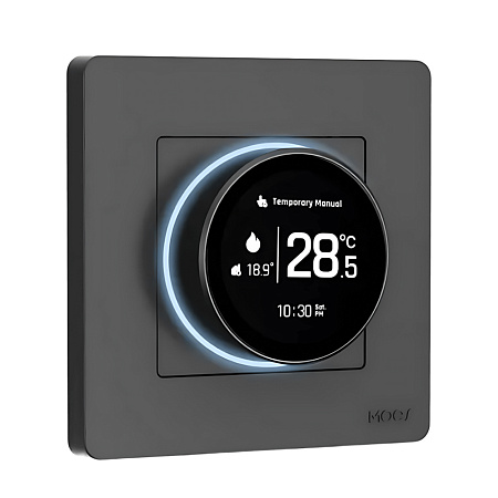Moes ZigBee Star Ring Smart Thermostat Temperature Controller Water/Gas Boiler 5A, Grey