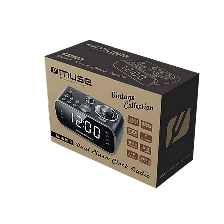 MUSE M-18 CRB, Tuner FM, Clocks, Black