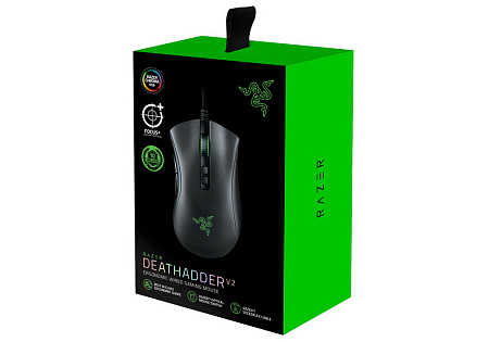 Gaming Mouse Razer DeathAdder V2, 20к dpi, 8 buttons, 50G, 650IPS, 82g, Opt.SW, On-Board Memory, RGB
