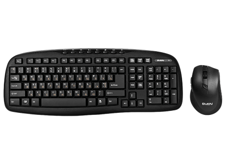 Клавиатура и мышь SVEN KB-C3600W, Беспроводное, Чёрный