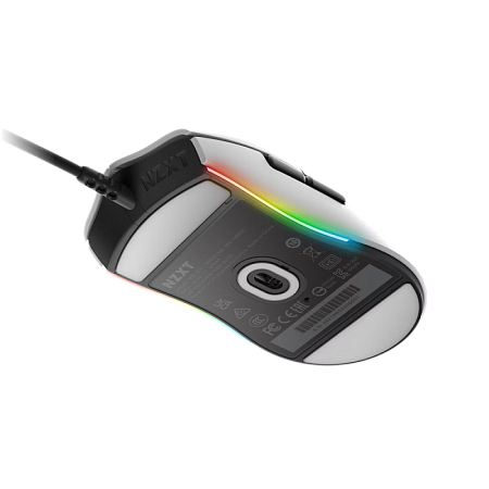 Gaming Mouse NZXT Lift, up to16k dpi, PixArt 3389, 6 buttons, Omron SW, RGB, 67g, 2m, USB, White