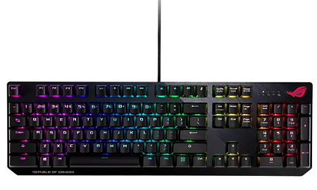 Gaming Keyboard Asus Strix Scope RX, Mechanical, RX Red Optica SW, RGB, PBT, IP57, USB Passthrough, 