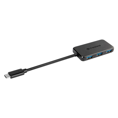USB Type-C Hub 4-port Transcend "TS-HUB2C" Black (1xUSB Type-C 3.0 to 4xUSB-A 3.0 5Gb/s)