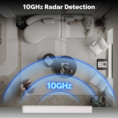 Moes Zigbee Smart Switch 1 Gang with Human Presence mmWare Radar 10GHz (Neutral Optional), White
