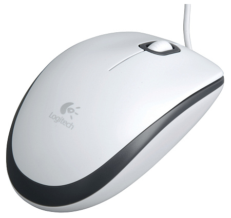 Mouse Logitech M100, 1000 dpi, 3 buttons, Ambidextrous, 90g, 1,8m, USB, White