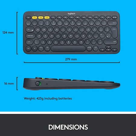 Клавиатура Logitech K380, Беспроводное, Чёрный Клавиатура Logitech K380, Беспроводное, Чёрный