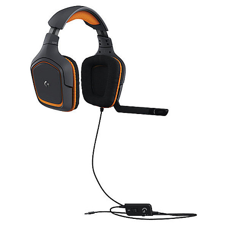 Игровая Гарнитура Logitech G231, Проводной аналоговый, Серый/Оранжевый