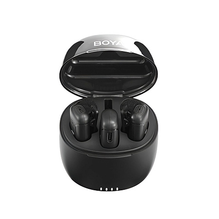Boya Wireless Microphone 2.4GHz Dual-Channel System with Charging Case (BY-WM3T-U2), Type-C Jack, Black