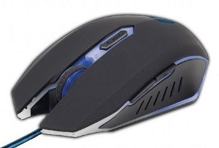 Gaming Mouse GMB MUSG-001-B, Optical, 600-2400 dpi, 6 buttons, Backlight, Black-Blue, USB