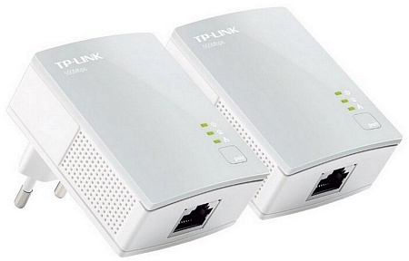 Адаптер Powerline TP-LINK TL-PA4010 KIT, AV600, 600 Mбит/c, Белый