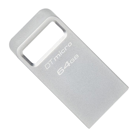 USB Flash накопитель Kingston DataTraveler Micro, 64Гб, Серебристый
